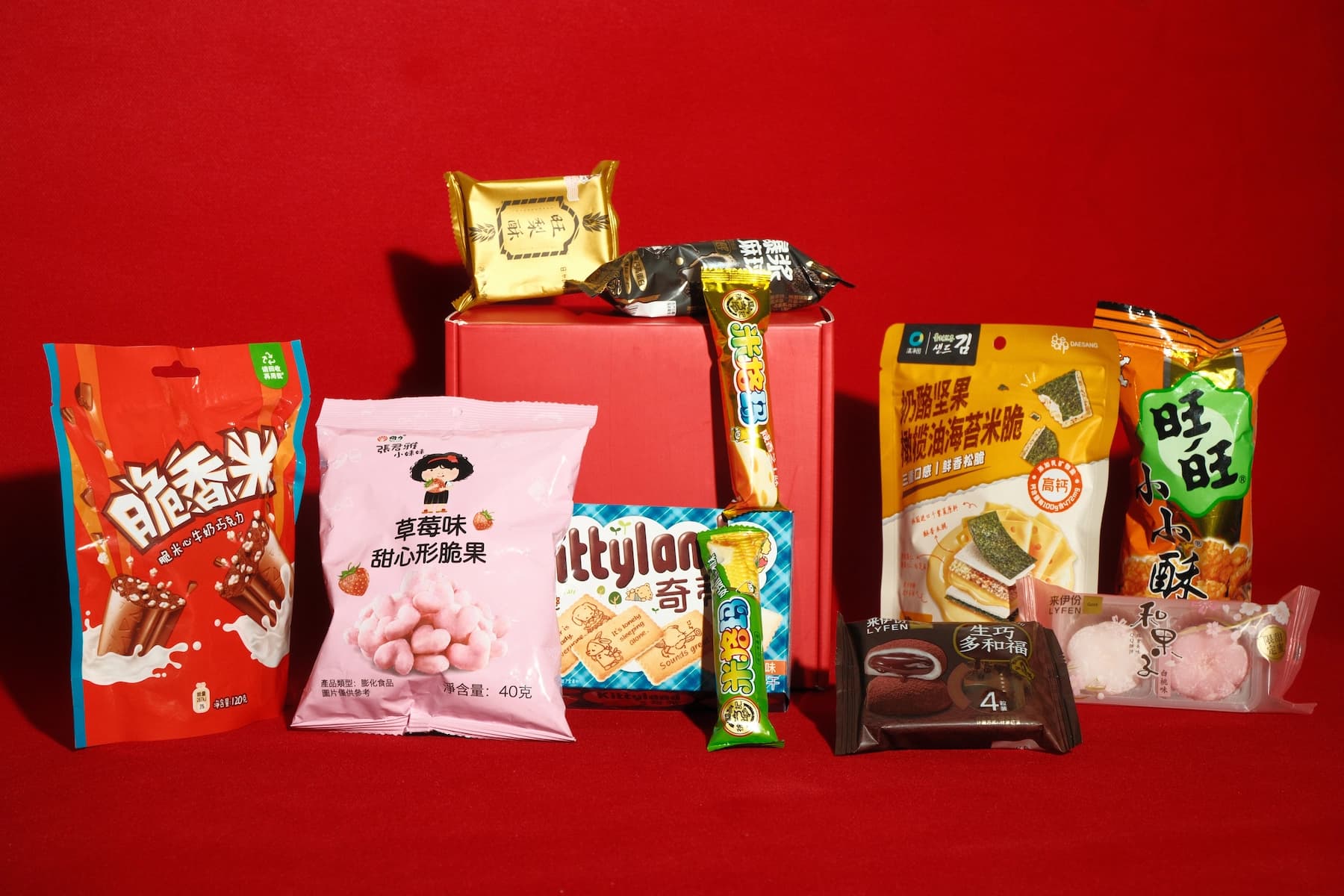 chinese snack box product photography